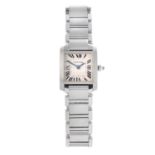 CARTIER - a Tank Francaise bracelet watch. Stainless steel case. Reference 2384, serial 444229CD.
