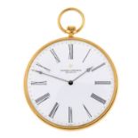 An open face pocket watch by Vacheron & Constantin. 18ct yellow gold case. Numbered 59001 537611.