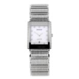 RADO - a mid-size DiaStar bracelet watch. Ceramic factory diamond set case with stainless steel case