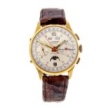 ULTRAMAR - a gentleman's triple date moonphase chronograph wrist watch. Gold plated case with