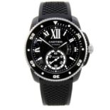 CURRENT MODEL: CARTIER - a Calibre de Cartier Diver wrist watch. PVD-treated stainless steel case