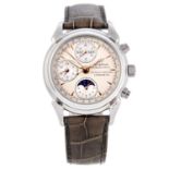 ETERNA - a gentleman's 1948 triple date chronograph wrist watch. Stainless steel case with