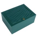 ROLEX - a complete watch box. Outer sleeve has marks and discolouration, the edges are battered