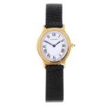 CARTIER - a wrist watch. 18ct yellow gold case. Numbered 960580171. Signed manual wind calibre 21.