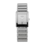 RADO - a mid-size DiaStar bracelet watch. Ceramic factory diamond set case with stainless steel case