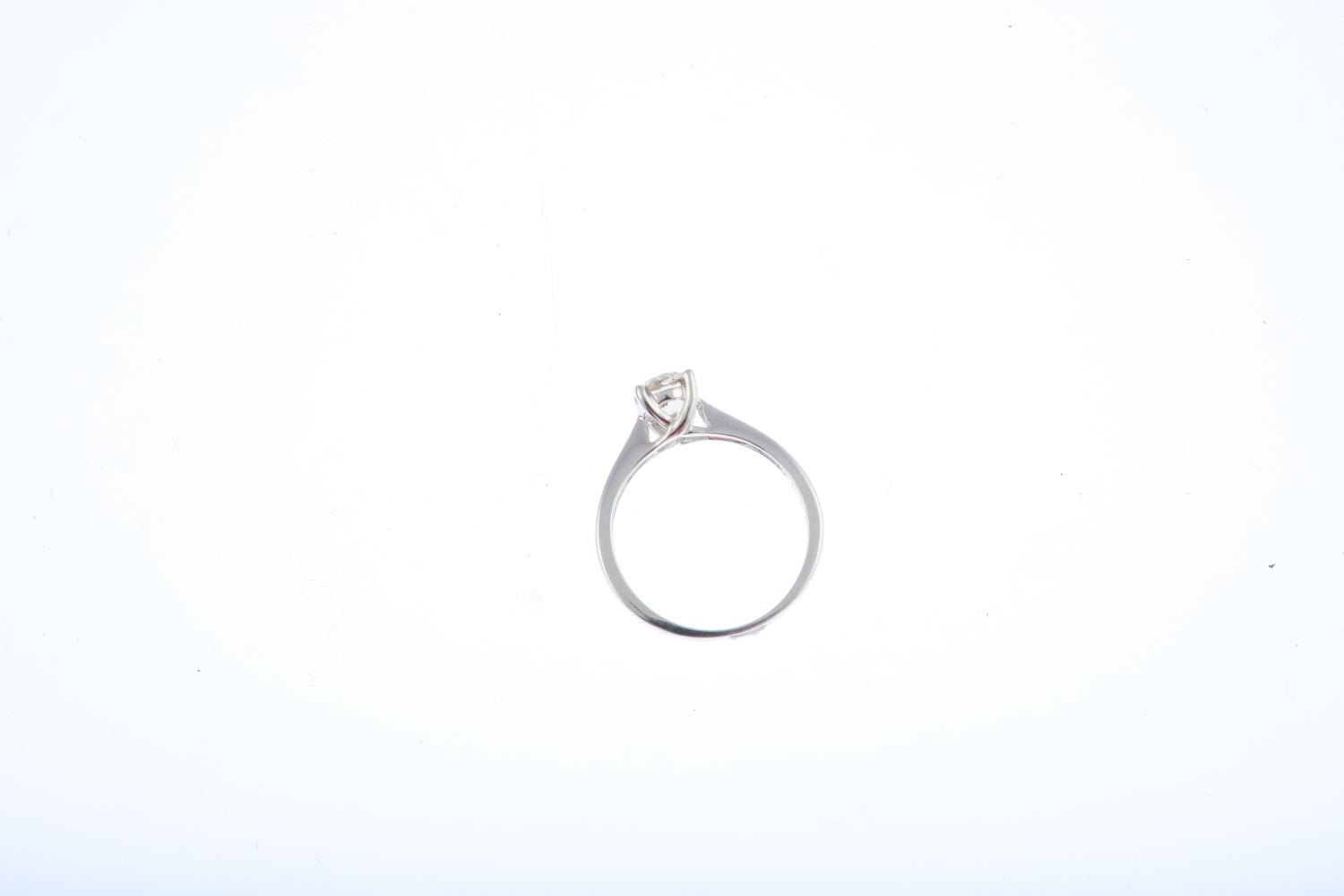 An 18ct gold diamond single-stone ring. The brilliant-cut diamond, with tapered shoulders. Diamond - Image 2 of 3