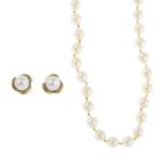 A selection of cultured pearl jewellery. To include a cultured pearl single-strand necklace, to