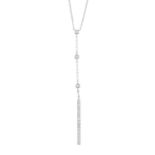 A diamond necklace. Designed as a brilliant-cut diamond line, suspended from a trace-link chain,