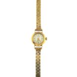 A lady's mid 20th century 9ct gold Baume watch. The circular dial, with baton hour markers,