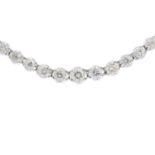 A diamond necklace. Designed as a graduated brilliant-cut diamond line