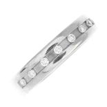 An 18ct gold diamond half eternity ring. The brilliant-cut diamond line, within a channel setting.
