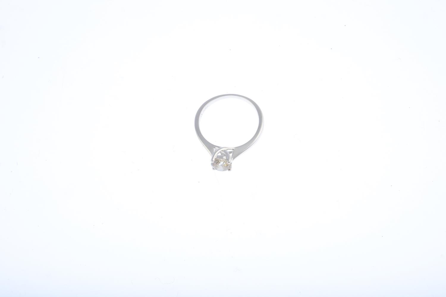 An 18ct gold diamond single-stone ring. The brilliant-cut diamond, with tapered shoulders. Diamond - Image 3 of 3