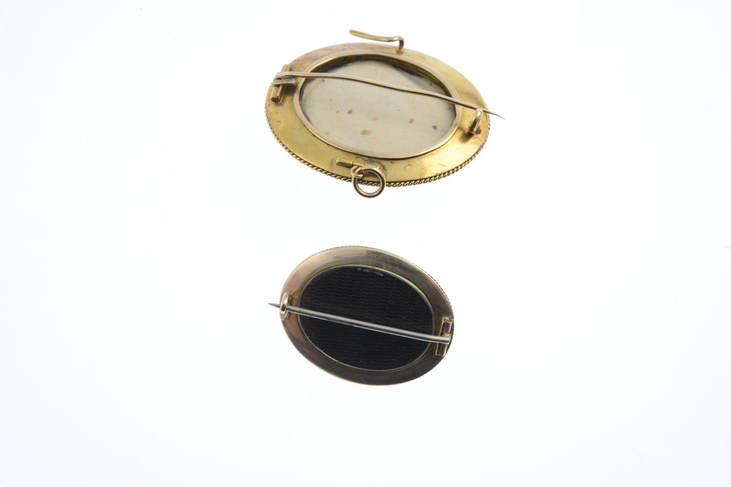 Two late Victorian gold gem-set brooches. To include an 18ct gold split pearl and blue enamel star - Image 2 of 2