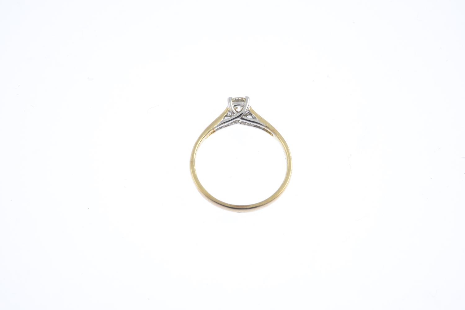 A 9ct gold diamond single-stone ring. The brilliant-cut diamond, with tapered shoulders. Estimated - Image 2 of 3