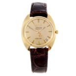 LONGINES - a gentleman's Ultra-Chron wrist watch. Yellow metal case, stamped 14 Karat Gold.