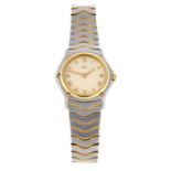 EBEL - a lady's Classic Wave bracelet watch. Stainless steel case with yellow metal bezel. Reference