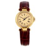 DUNHILL - a lady's Millennium wrist watch. Gold plated case with stainless steel case back. Numbered