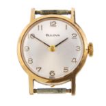 BULOVA - a lady's watch head. Gold plated case with stainless steel case back. Numbered N4