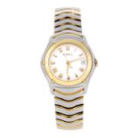 EBEL - a lady's Classic Wave bracelet watch. Stainless steel case with yellow metal bezel. Reference