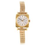 JAEGER-LECOULTRE - a lady's bracelet watch. 18ct yellow gold case, import hallmarked London 1967.