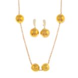 GAVELLO - a set of 18ct gold and enamel jewellery.