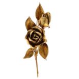 A mid 20th century 18ct gold brooch.
