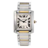 (172697) CARTIER - a Tank Francaise bracelet watch.