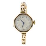 ROLEX - a lady's early 20th century 9ct gold wrist watch.