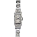 A lady's mid 20th century platinum diamond cocktail watch.