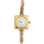 A lady's early 20th century 15ct gold wrist watch.