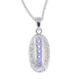 A 9ct gold diamond and tanzanite pendant.