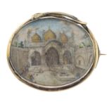 A mid painted miniature brooch.