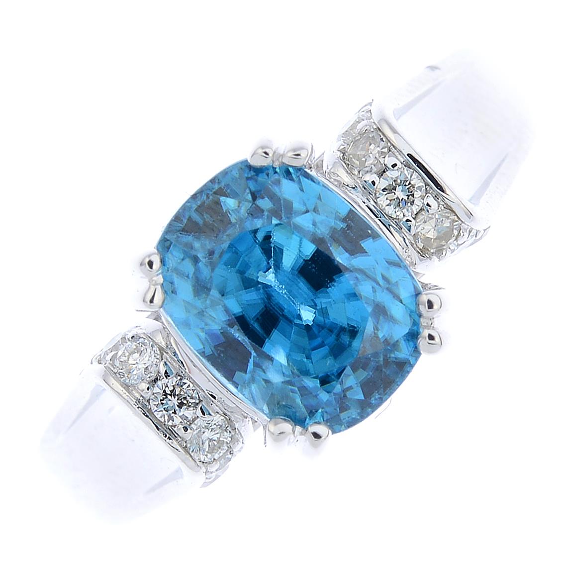 A zircon and diamond ring.
