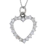 A diamond heart pendant.