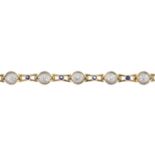 A 9ct gold diamond and sapphire bracelet.