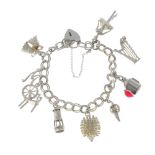 A selection of silver and white metal jewellery. To include a silver charm bracelet with a heart