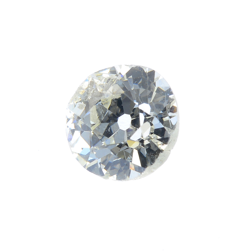 An old-cut diamond, weighing 0.73ct. Estimated J-K colour, P1 clarity. PLEASE NOTE THIS LOT WILL