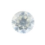 A brilliant-cut diamond, weighing 0.57ct. Estimated J-K colour, SI2-P1 clarity. PLEASE NOTE THIS LOT
