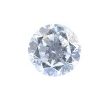 A brilliant-cut diamond, weighing 0.69ct. Estimated H-I colour, P1 clarity. PLEASE NOTE THIS LOT
