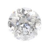 A brilliant-cut diamond, weighing 0.52ct. Estimated H-I colour, P1-P2 clarity. Diamonds fairly