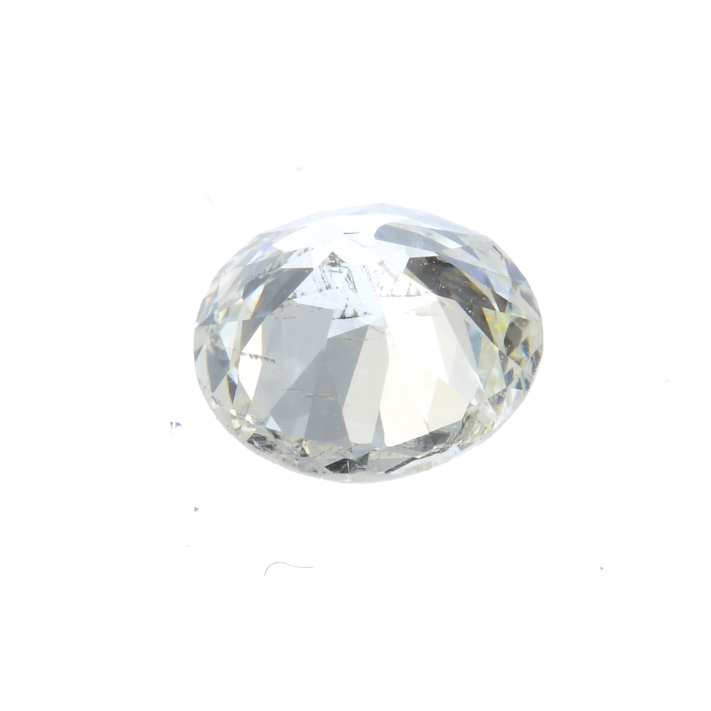 An old-cut diamond, weighing 0.73ct. Estimated J-K colour, P1 clarity. PLEASE NOTE THIS LOT WILL - Image 2 of 2