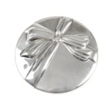 TIFFANY & CO. - a hand mirror. Designed with a circular-shape and raised bow detail, with