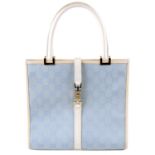 GUCCI - a blue GG canvas square handbag.