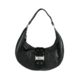 CHRISTIAN DIOR - a small black hobo handbag.