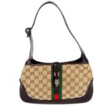 GUCCI - a small canvas Jackie Web handbag.