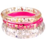 LOUIS VUITTON - three Monogram Resin Inclusion bangles.