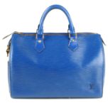 LOUIS VUITTON - a blue Epi Speedy 30 handbag.