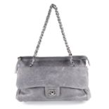 CHANEL - a grey Quilted Ritz Flap handbag.
