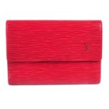 LOUIS VUITTON - a red Epi Porte-Tresor Etui Papier wallet.