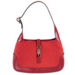 GUCCI - a small red Jackie handbag.